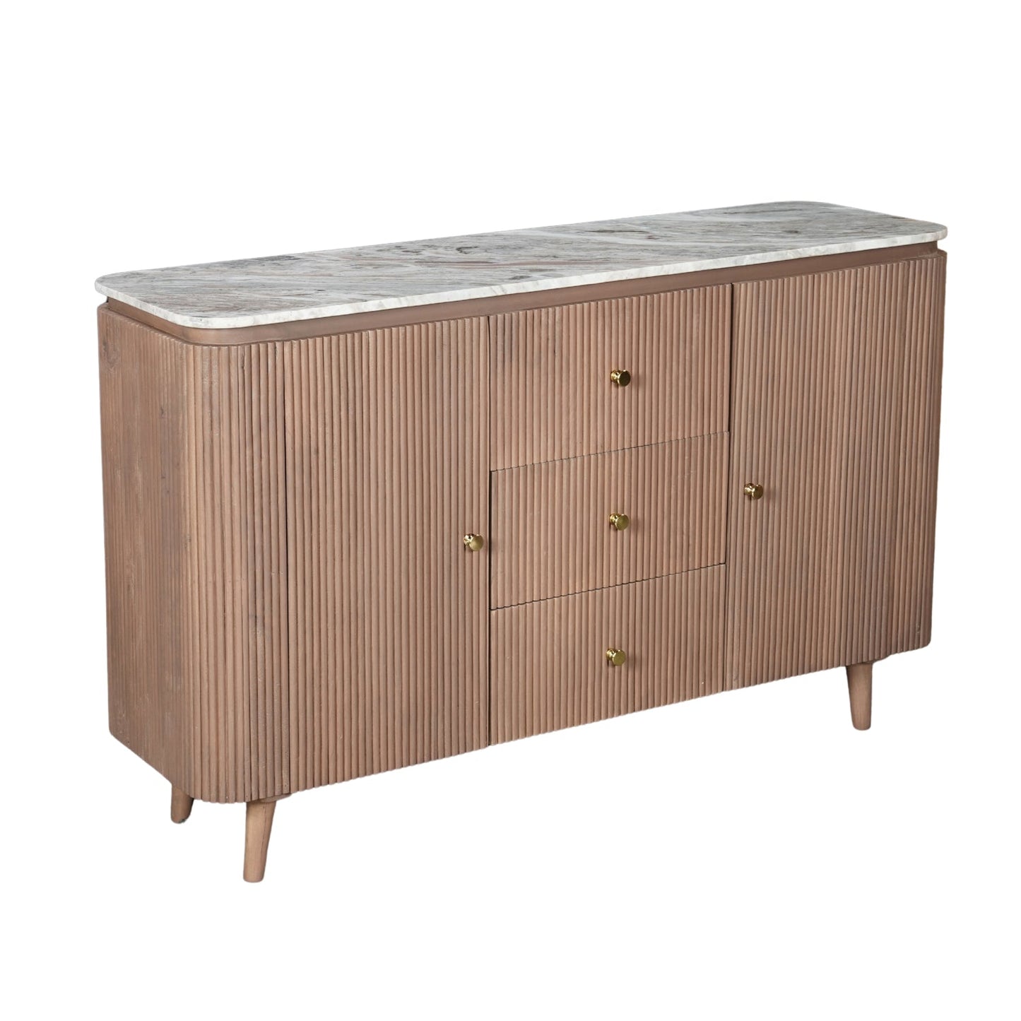 Bundi Natural Marble & Wood Extra Large Sideboard