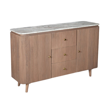 Bundi Natural Marble & Wood Extra Large Sideboard