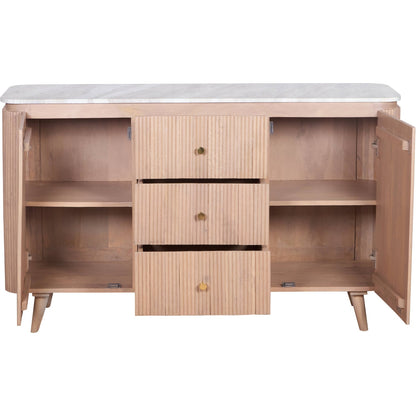 Bundi Natural Marble & Wood Extra Large Sideboard