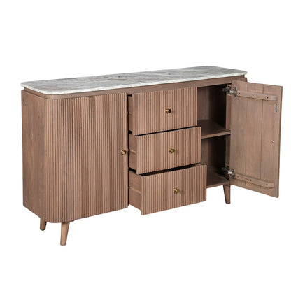 Bundi Natural Marble & Wood Extra Large Sideboard