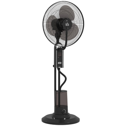 HOMCOM Pedestal Fan with Water Mist Spray, Spray Misting Fan with 70° Oscillation, Tilt Head, 3 Speeds, 3 Modes, Adjustable Mist, 3.2L Water Tank, for Home, 120 cm