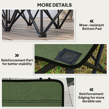 Outsunny 6 Seater Folding Camping Chair with Cup Holder & Carry Bag - Green
