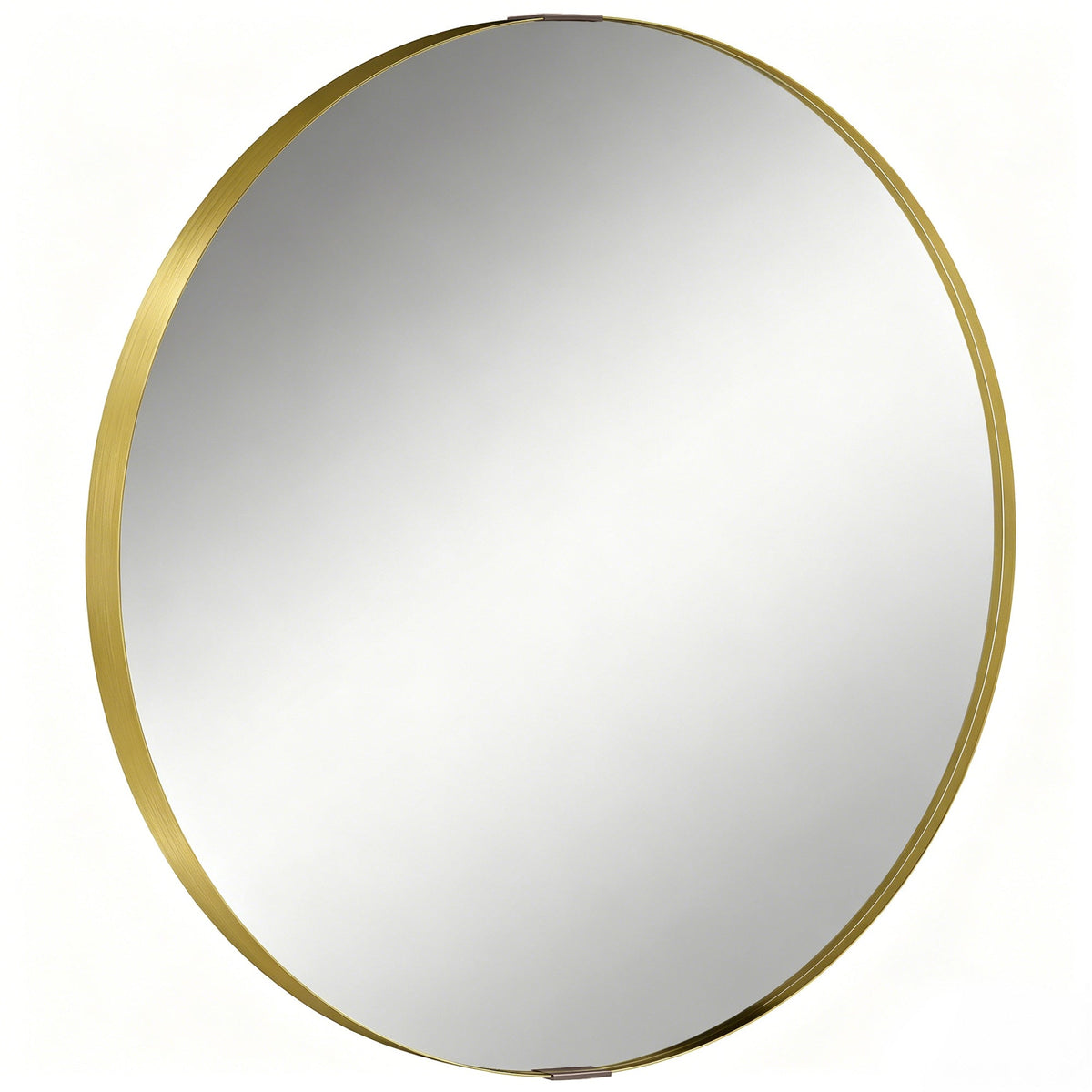HOMCOM Round Wall Mirror 61 cm, Wall Mounted Bathroom Mirror with Tempered Safety Glass and Aluminium Alloy Frame, Gold Tone