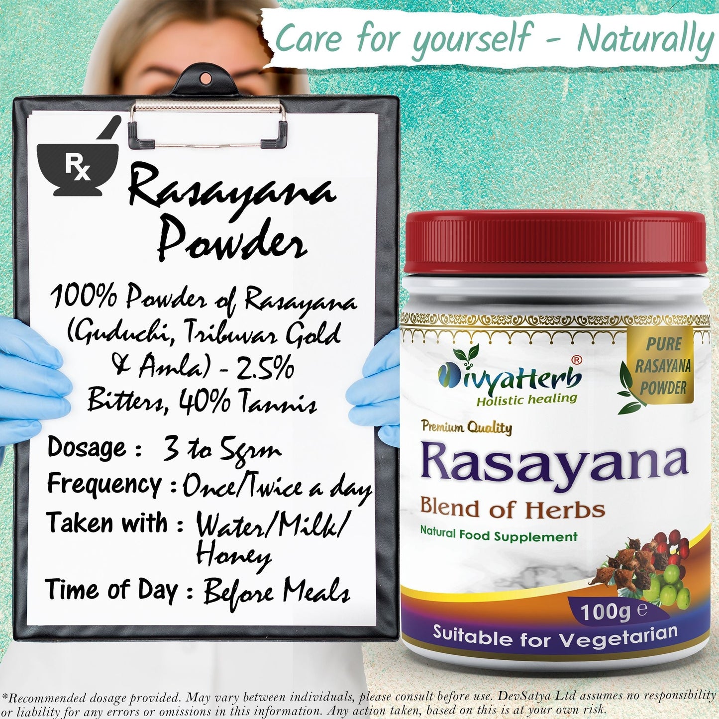 DivyaHerb Rasayana Powder 100 gram - Daily Vitality Support