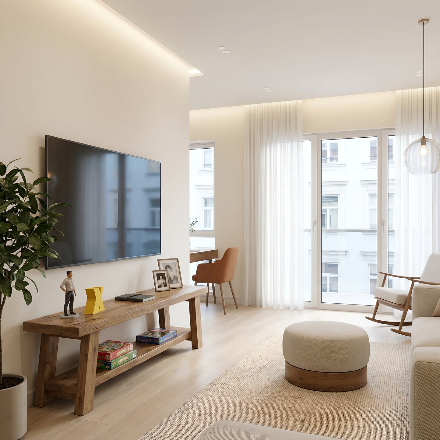 ROME Solid Wood Chunky TV Unit / Bench