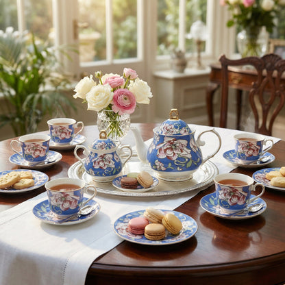 Rosewood Garden Tea Set - Service for 6 (15 Pieces)