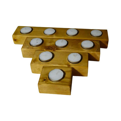 Rustic Wooden T-Light candle holder