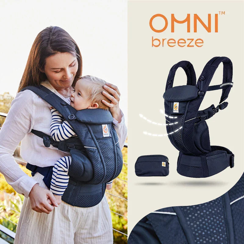 Ergobaby All Carry Positions Breathable mesh baby carrier, enhancing lumbar support and airflow (7-45 pounds)