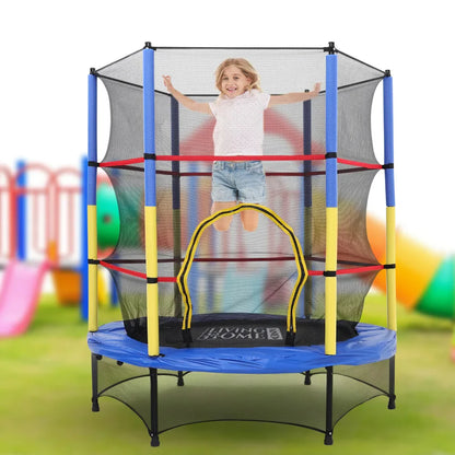 Voltsify 4.5FT Kids Mini Trampoline with Safety Enclosure for Indoor and Outdoor Use