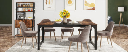 Tribesigns 63"x31.5" Dining Table, Industrial Kitchen Table for 6-8 Person, Rectangular Dinner Table for Dining Room Kitchen