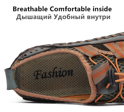 Hot Sale Summer Men's Sandals Outdoor Non-slip Men's Beach Sandals Handmade Genuine Leather Men's Shoes Fashion Men Sneakers