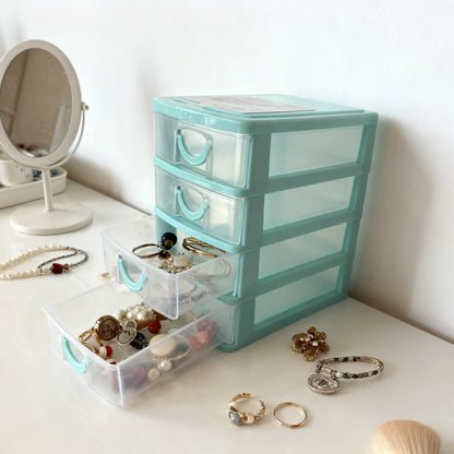 4-layer drawer-style jewelry storage box, rhinestone storage box, transparent earring storage box