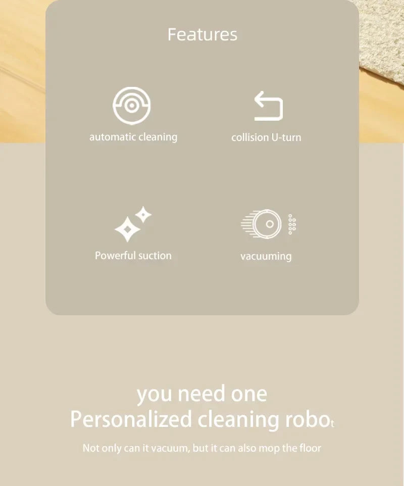 Smart Sweeping Robot Mini Silent Vacuum Cleaner Powerful Sweep Mop Brush 5-in-1 Multi-function Cleaning Machine For Home 2026