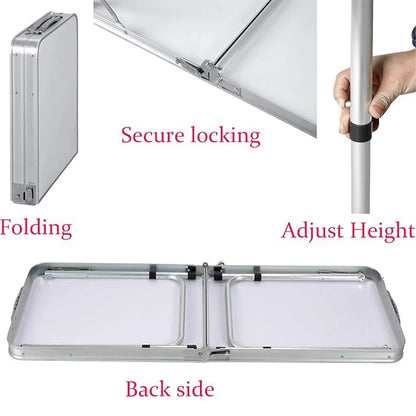 120cm Folding Picnic Table, Aluminum Alloy Camping Table that Fold Up,Portable Fold Away Garden Beach Barbecue BBQ Table,Outdoor