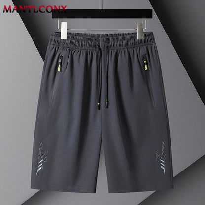Summer Men's Shorts Cool Sportswear Running Sport Shorts Casual Bottoms Gym Fitness Training Jogging Short Pants Men Black Gray