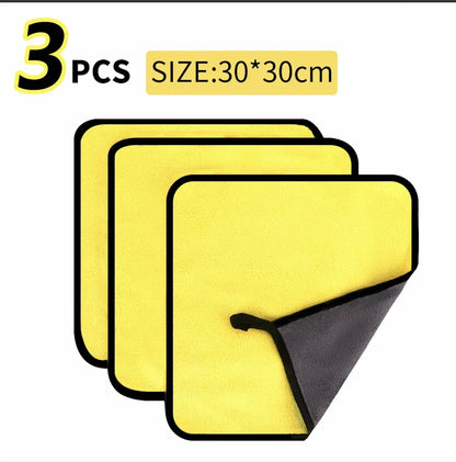 Double Layer Wash Cloth Microfiber Car Cleaning Towels 30X60cm 1/2/3/6/10pcs Soft Quick Drying for Windows Mirrors Wiping Rags