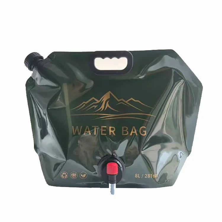 Portable Water Storage Bag Folding Outdoor Sports Camping Large-capacity Mountain Climbing Faucet Plastic Water Bag