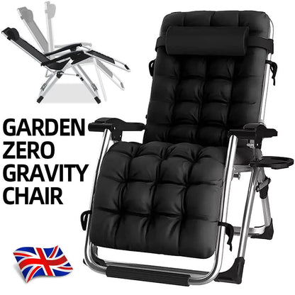 Zero Gravity Chair Reclining Sun Lounger Outdoor Garden Folding Adjustable
