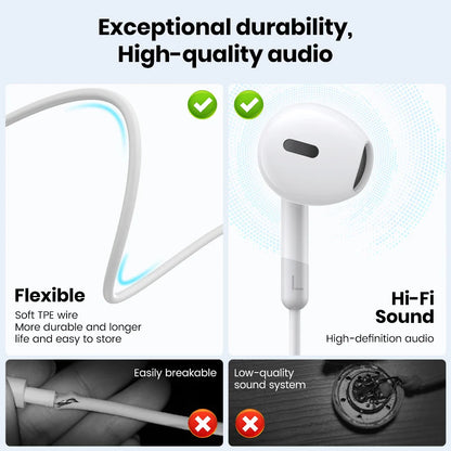 TOPK Earphone In-Ear Volume Control with Microphone 3.5mm Jack Universal for iPhone Android