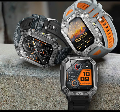 2026 New Built-in 1400mAh Super Large Battery Men Smart Watch Outdoor GPS 2.01"AMOLED Screen 10ATM Waterproof BT Call Smartwatch