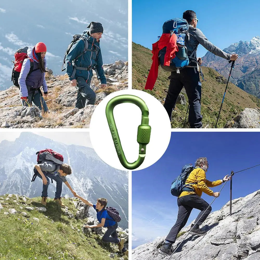Outdoor Climbing Carabiner D Shaped Paracord Tensioner Key Chain Clip Aluminum Alloy Guylines Tensioner Camp Mountaineering Hook