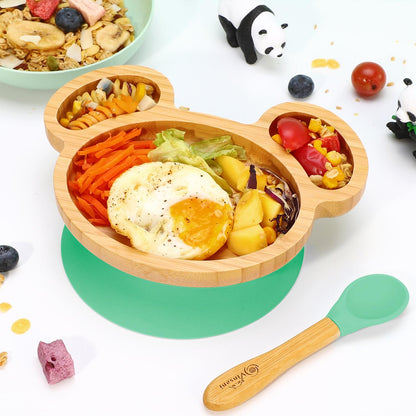 VINSANI MOUSE BAMBOO PLATE & SPOON SET