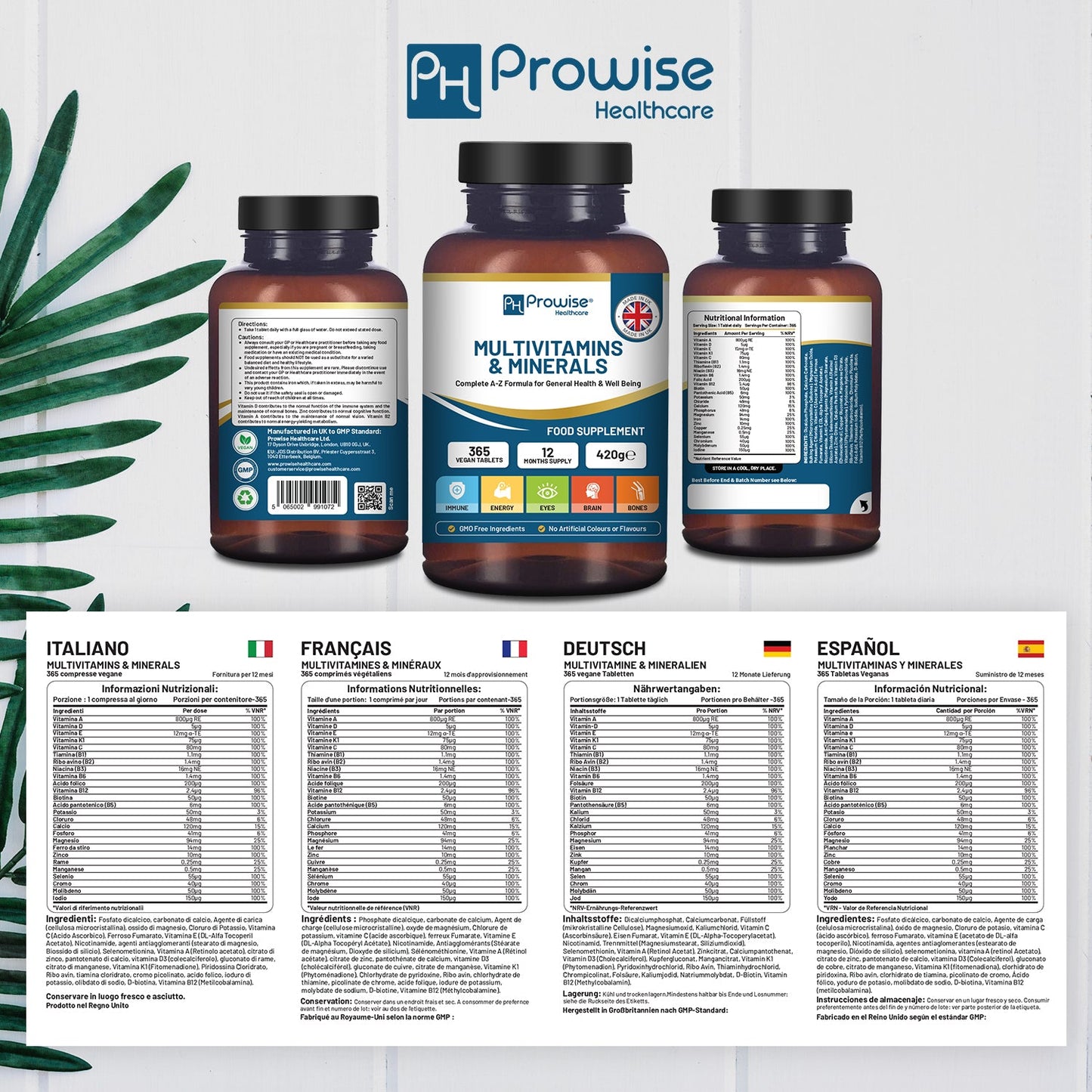 A-Z Multivitamins & Minerals - 365 Vegan Multivitamin Tablets
