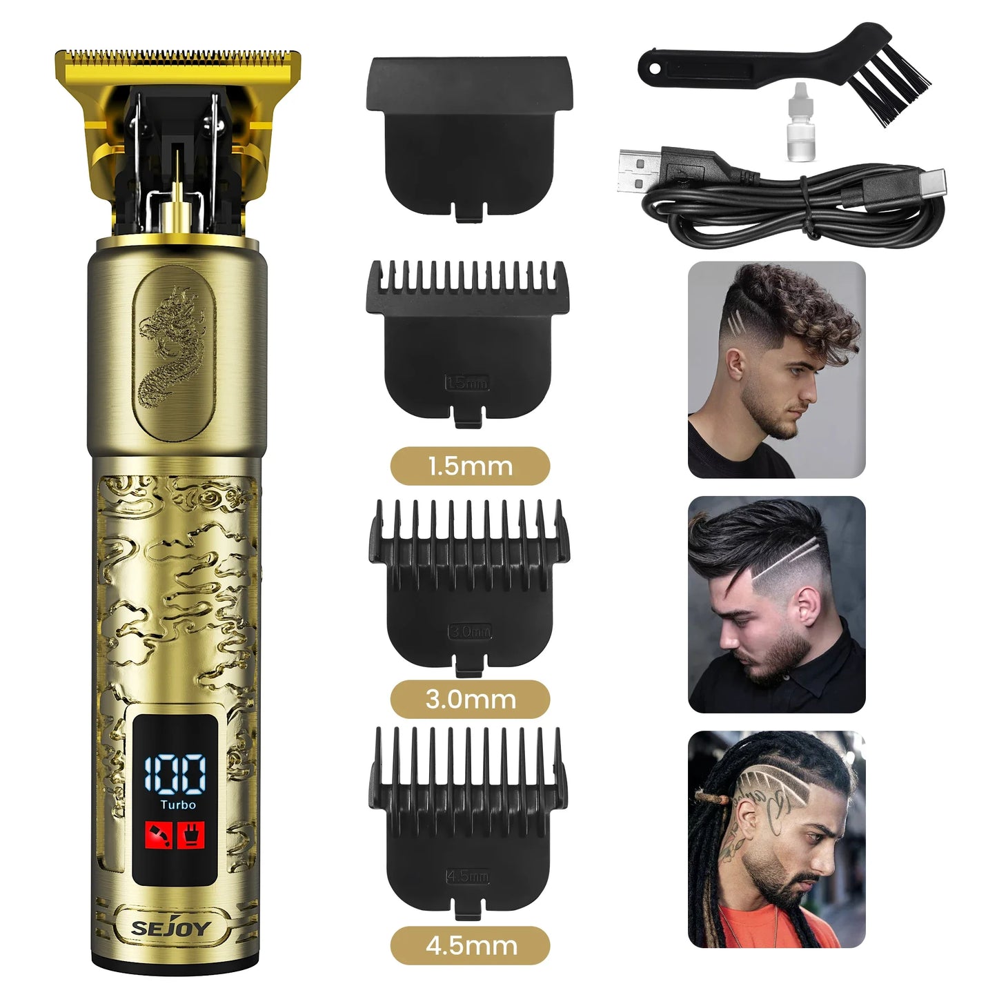 SEJOY Electric Hair Clipper for Men Professional Hair Cutting Machine Adjustable Precision  Adults Kids Cordless Hair Trimmers