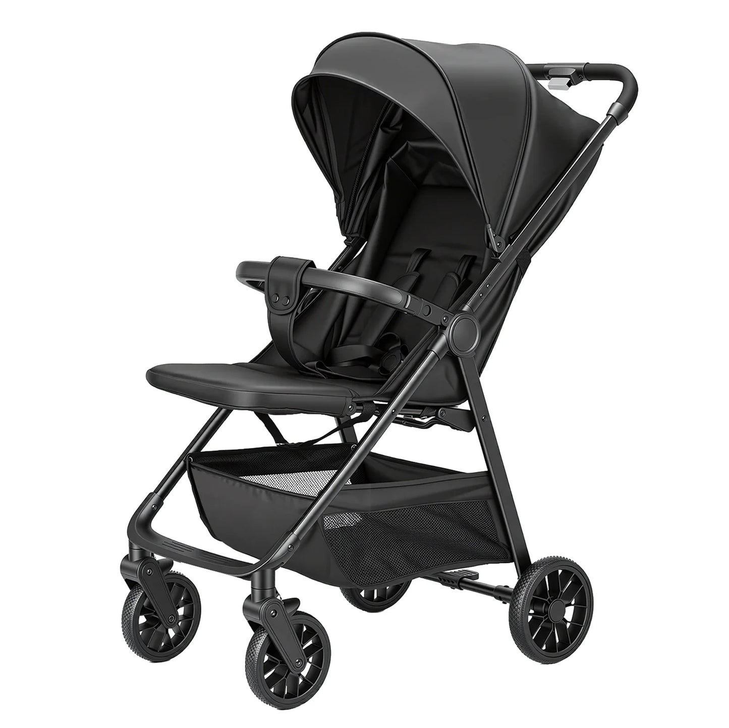 Baby Stroller for Toddlers With Reclining Seat,Ultra Compact Stroller With Large Storage Basket, Canopy, for Travel Buggy