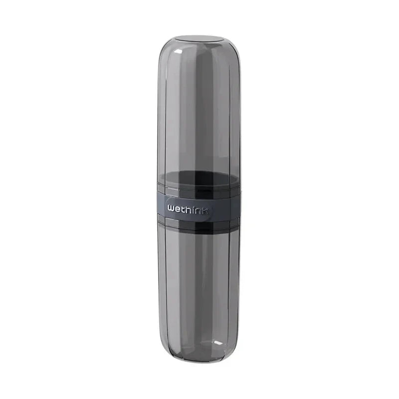 Portable Clear Toothbrush Travel Case, Hard Shell All-in-One Organizer for Business Trips Gym & Commute, Hygienic Secure Design