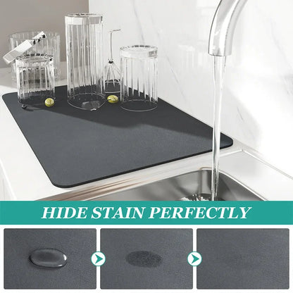 Super Absorbent Kitchen Tableware Impermeable Drainage Mat Heat Insulation Non-slip Pad Tableware Mats Coffee Dish Drying Mat