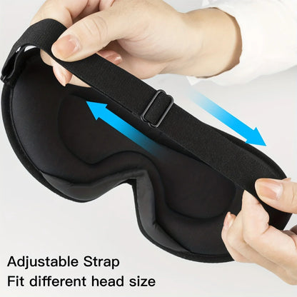 3D Sleep Mask With Noise Ear plug, Unisex Blackout, Protects Eyelashes, Adjustable Strap, Travel Plane Work Eye Mask