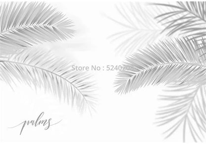 3D Hand-Painted Nordic Style Coconut Leaves Wall Mural for Living Room Bedroom Modern Art Photo Wallpaper Tropical Home Decor