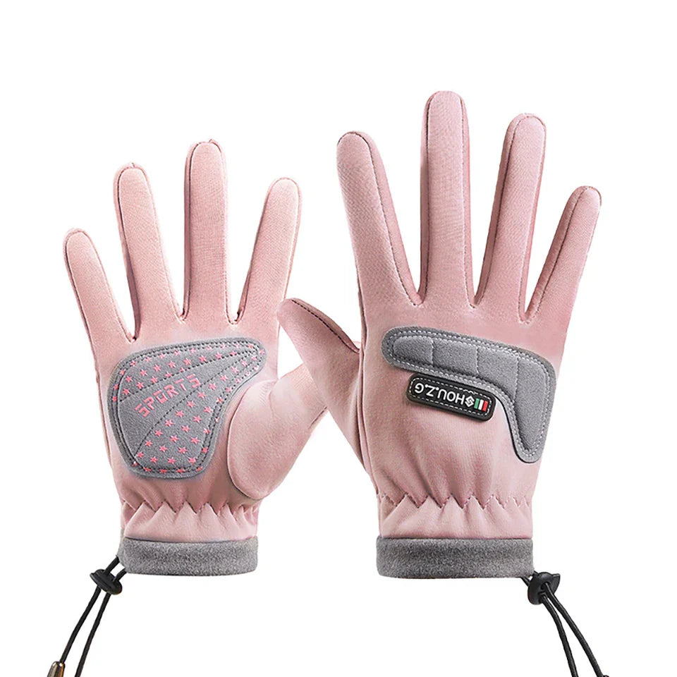 GTUBIKE Kids Winter Gloves Thicken Plus Velvet Cycling Riding Mittens Warm Waterproof Children Bicycle Gloves for Boys Girls