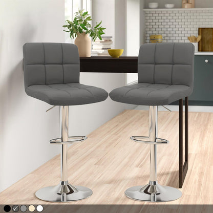 Neo Black Fabric Cuban Bar Stools