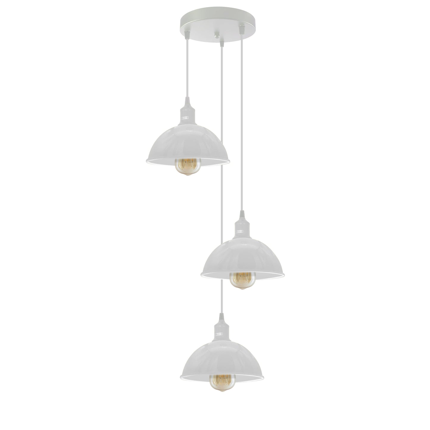 Vintage Industrial Round Three Outlet 21cm Pendant Retro Ceiling Light E27Edison