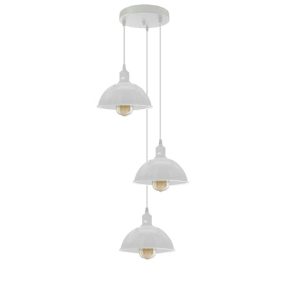 Vintage Industrial Round Three Outlet 21cm Pendant Retro Ceiling Light E27Edison