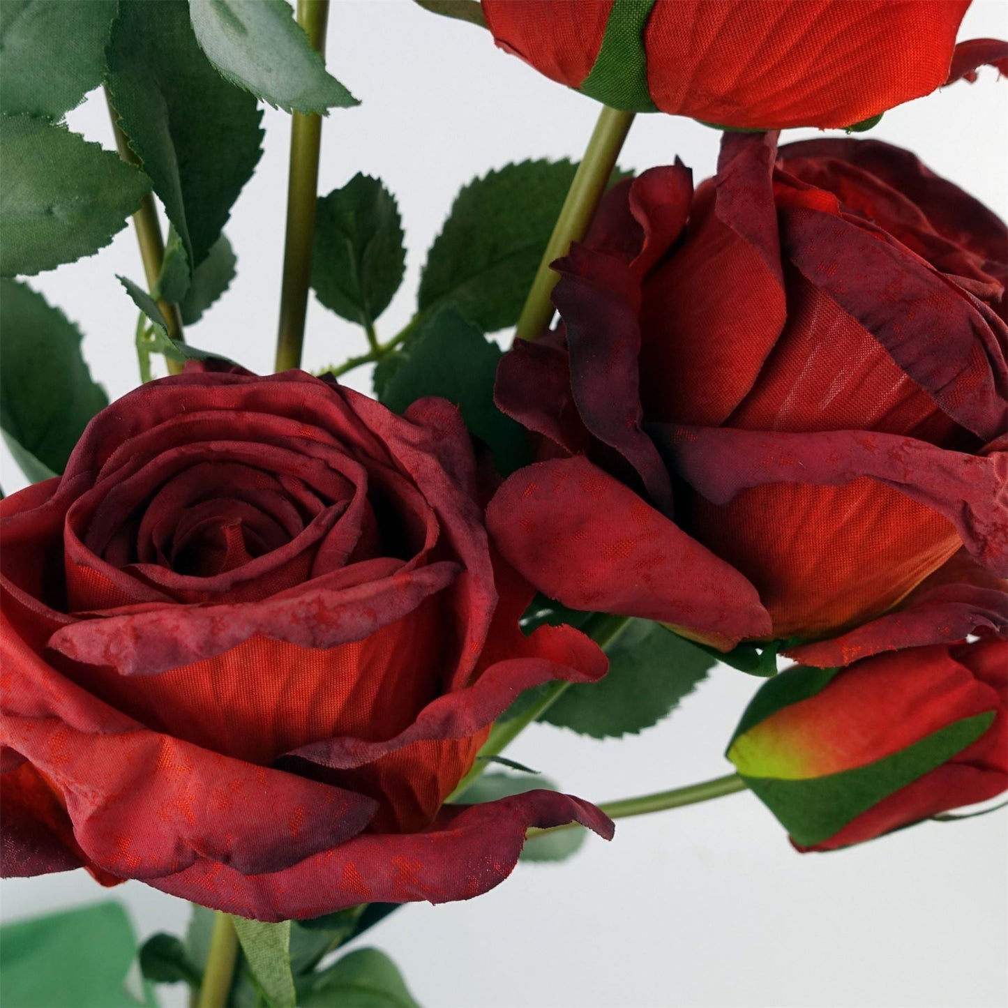6 x 60cm Red Rose Artificial Flower Sprays - 24 Flowers 18 Buds