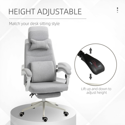 Vinsetto Home Office Chair Reclining Computer Chair w/ Lumbar Support Dark Grey