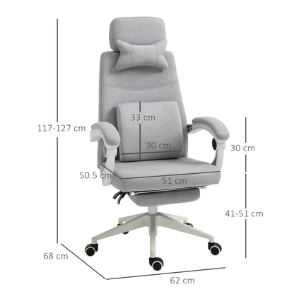 Vinsetto Home Office Chair Reclining Computer Chair w/ Lumbar Support Dark Grey