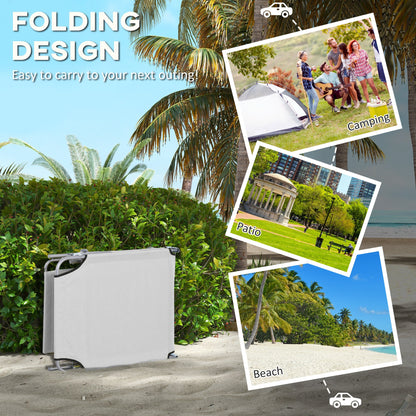 Outsunny Folding Sun Lounger Set of 2 with Sunshade Adjustable Backrest