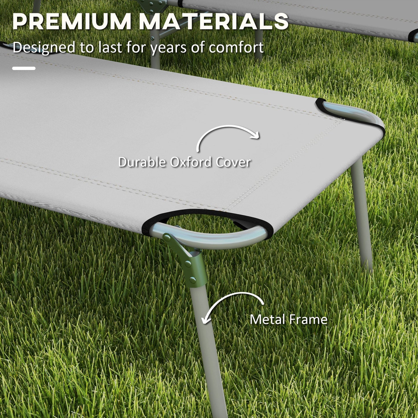 Outsunny Folding Sun Lounger Set of 2 with Sunshade Adjustable Backrest