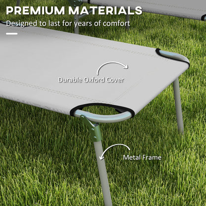 Outsunny Folding Sun Lounger Set of 2 with Sunshade Adjustable Backrest