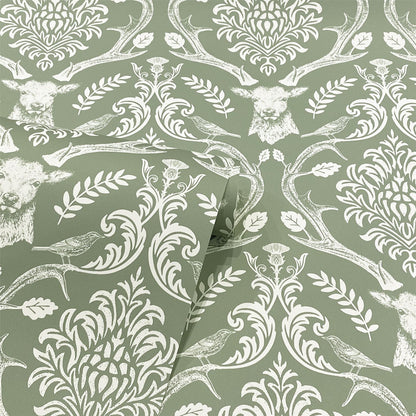 Stag Damask Sage Green sw12