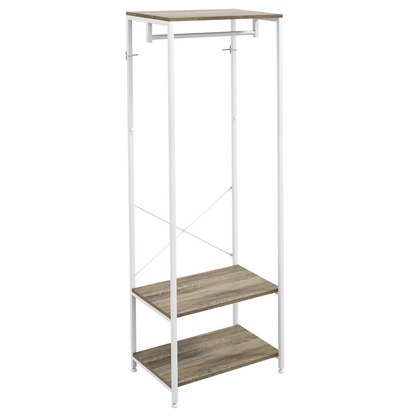 HOMCOM Coat Rack, 2-in-1 Clothes Stand with Shoe Storage for Hallway, Black