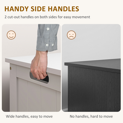 HOMCOM Storage Chest with 2 Safety Hinges, Storage Bench for Living Room
