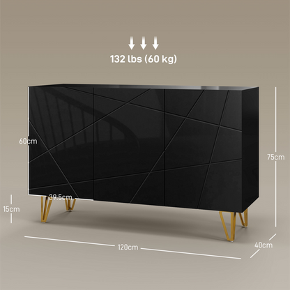 HOMCOM Freestanding Storage Cabinet with Adjustable Shelves for Living Room