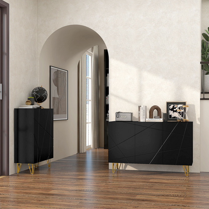 HOMCOM Freestanding Storage Cabinet with Adjustable Shelves for Living Room