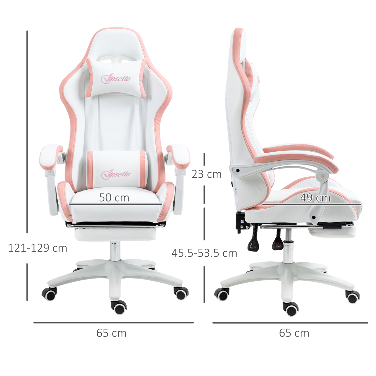 Vinsetto Racing Style Gaming Chair with Reclining Function Footrest, Blue