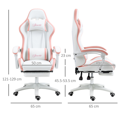 Vinsetto Racing Style Gaming Chair with Reclining Function Footrest, Blue